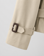 Women’s Cropped Trench Jacket – Funnel Neck Double Breasted