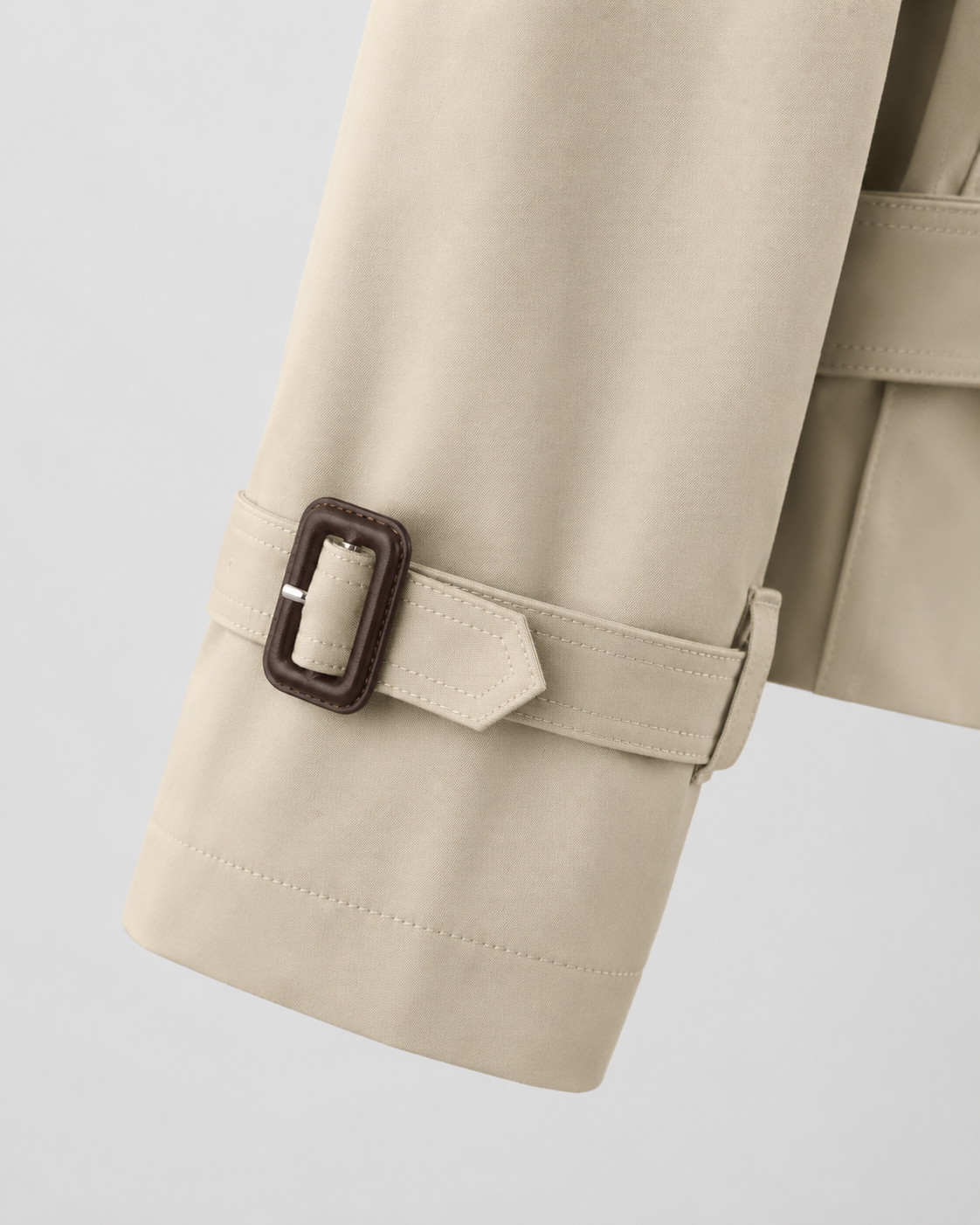 Women’s Cropped Trench Jacket – Funnel Neck Double Breasted