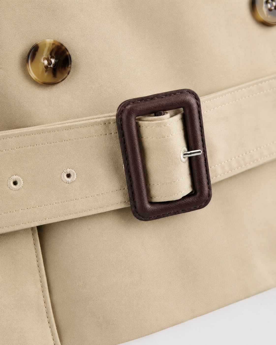 Women’s Cropped Trench Jacket – Funnel Neck Double Breasted