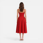 Felorro | Women’s Elegant Midi Dress for Wedding Guest Strap A-Line Dress