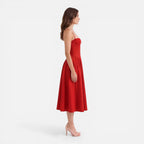 Felorro | Women’s Elegant Midi Dress for Wedding Guest Strap A-Line Dress