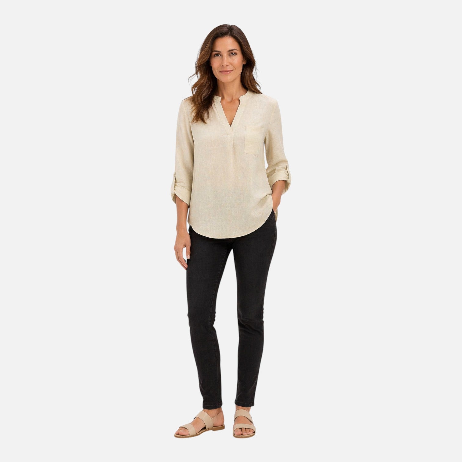 Felorro | Women’s Elegant V Neck Long Sleeve Blouse Dressy Casual Top