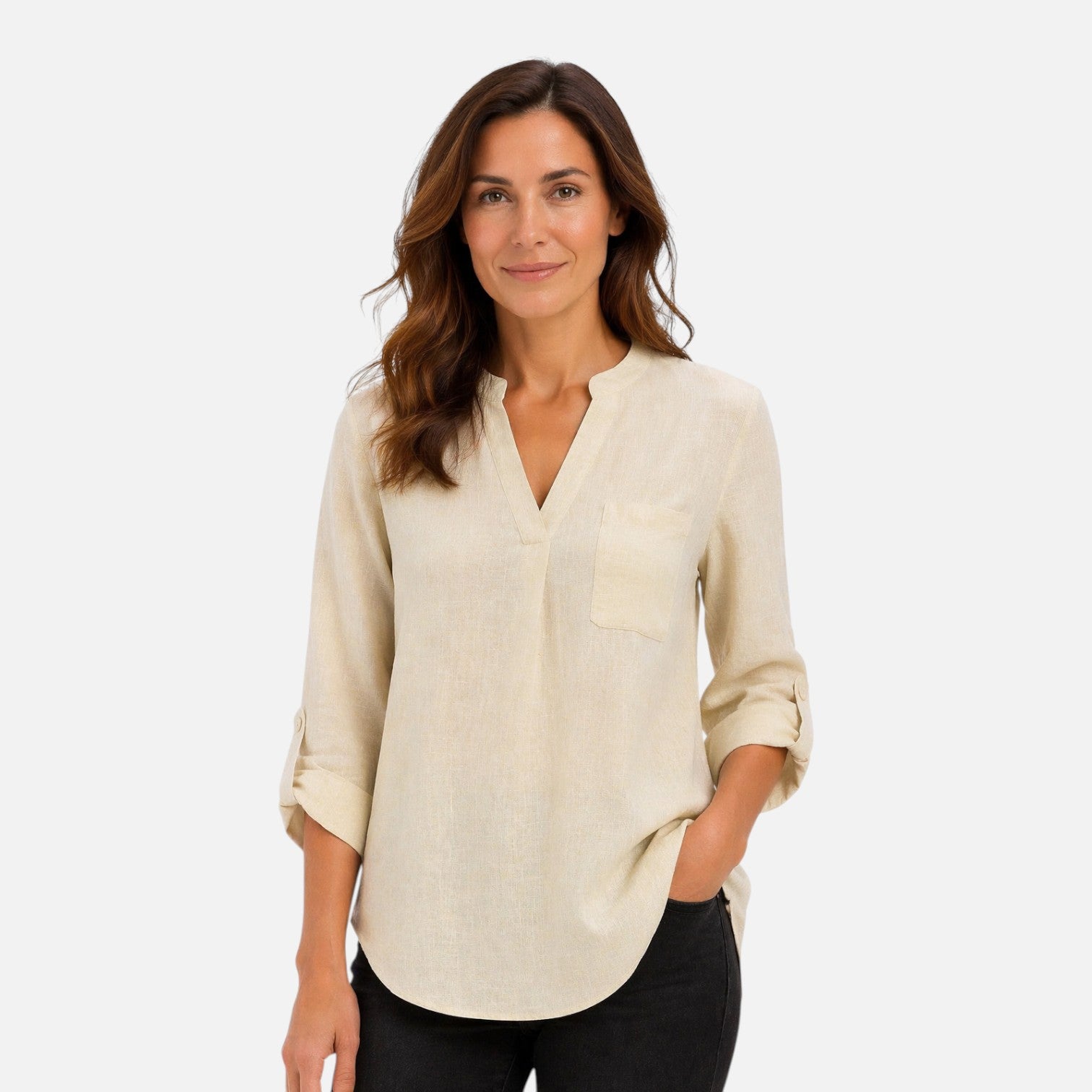 Felorro | Women’s Elegant V Neck Long Sleeve Blouse Dressy Casual Top