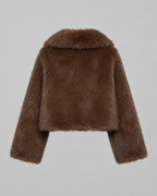 Women’s Faux Fur Cropped Jacket – Plush Winter Layer