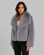 Women’s Faux Fur Jacket – Soft Cropped Winter Layer