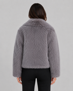Women’s Faux Fur Jacket – Soft Cropped Winter Layer