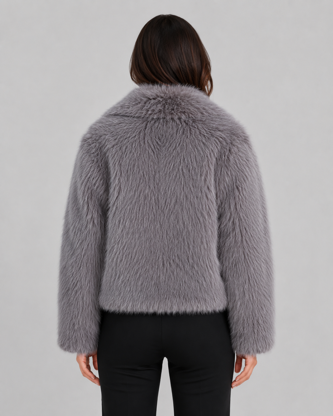 Women’s Faux Fur Jacket – Soft Cropped Winter Layer