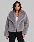Women’s Faux Fur Jacket – Soft Cropped Winter Layer