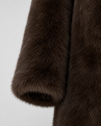 Women’s Faux Fur Long Coat – Wide Collar Plush Winter Layer