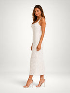 Women's Floral Embroidered Midi Dress