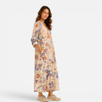 Felorro | Women’s Boho Floral Print V-Neck Maxi Dress