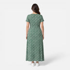 Felorro | Women’s Floral V-Neck Midi Dress Elegant Summer Occasion