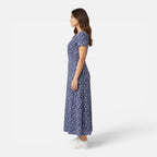 Felorro | Women’s Floral V-Neck Midi Dress Elegant Summer Occasion