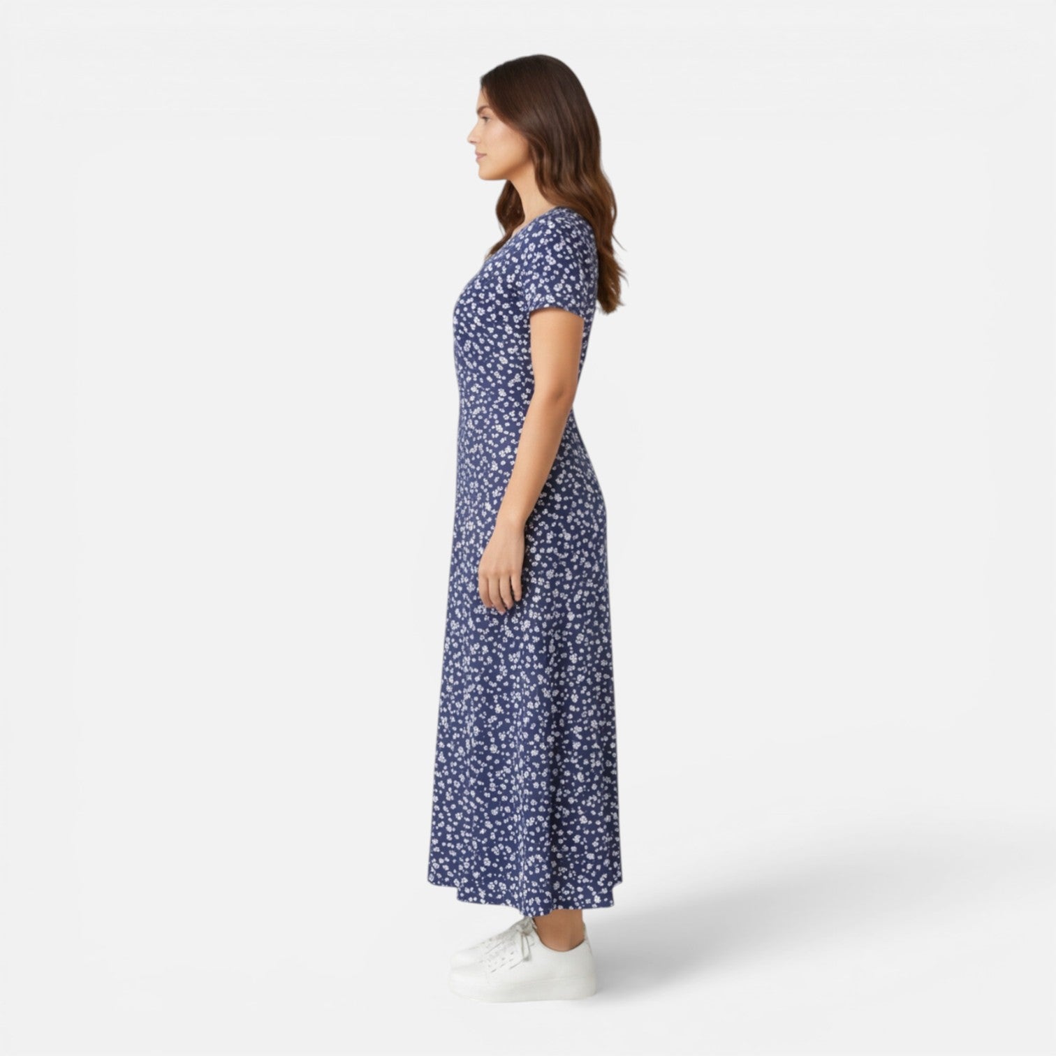 Felorro | Women’s Floral V-Neck Midi Dress Elegant Summer Occasion