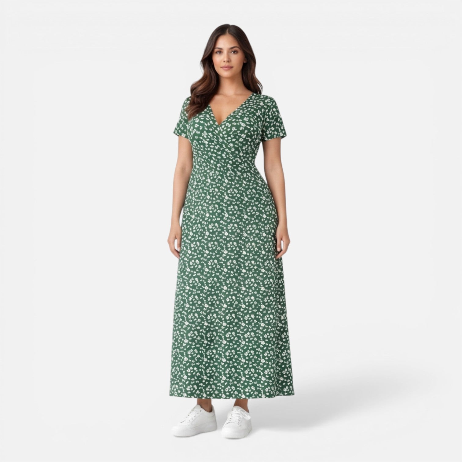 Felorro | Women’s Floral V-Neck Midi Dress Elegant Summer Occasion