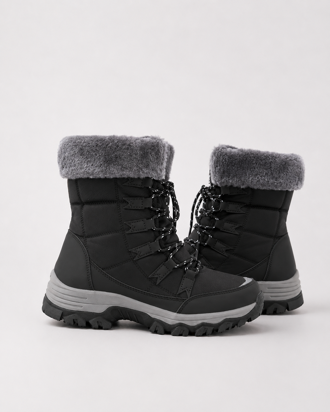 Women's Fur-Lined Lace-Up Snow Boots