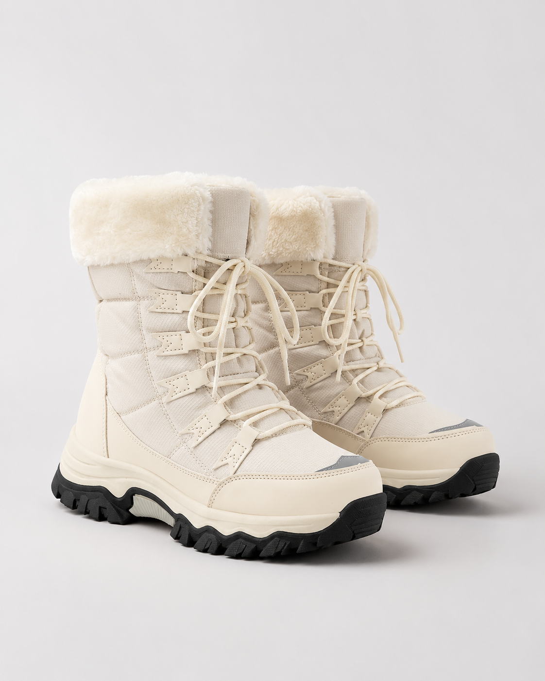 Women's Fur-Lined Lace-Up Snow Boots