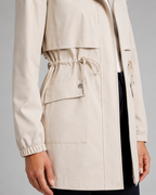 Women’s Hooded Trench Coat with Drawstring Waist