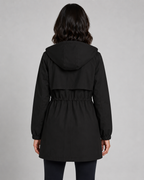Women’s Hooded Trench Coat with Drawstring Waist