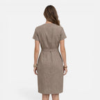Felorro | Women’s Midi Dress Lightweight Belted V-Neck Short Sleeve