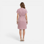 Felorro | Women’s Midi Dress Lightweight Belted V-Neck Short Sleeve