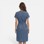 Felorro | Women’s Midi Dress Lightweight Belted V-Neck Short Sleeve