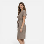 Felorro | Women’s Midi Dress Lightweight Belted V-Neck Short Sleeve
