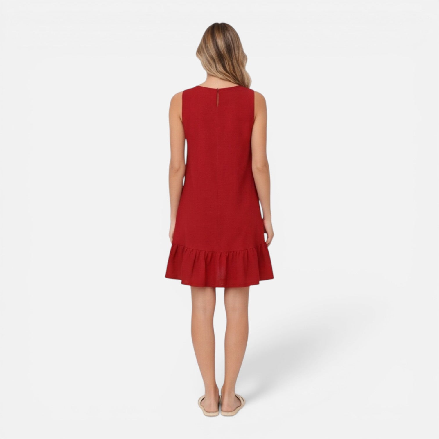 Felorro | Women’s Summer Dress Lightweight Sleeveless A-Line Ruffle Hem