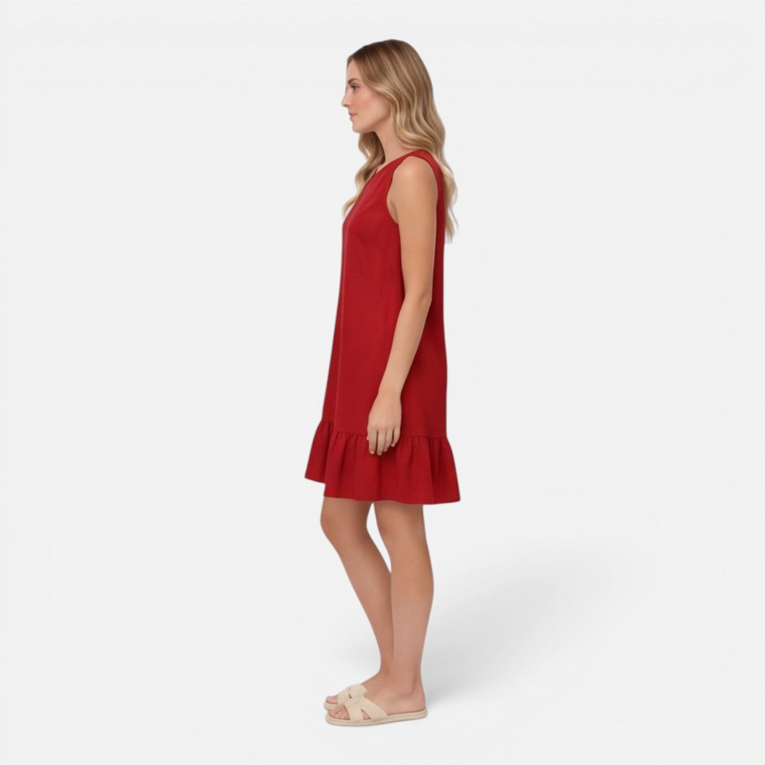 Felorro | Women’s Summer Dress Lightweight Sleeveless A-Line Ruffle Hem