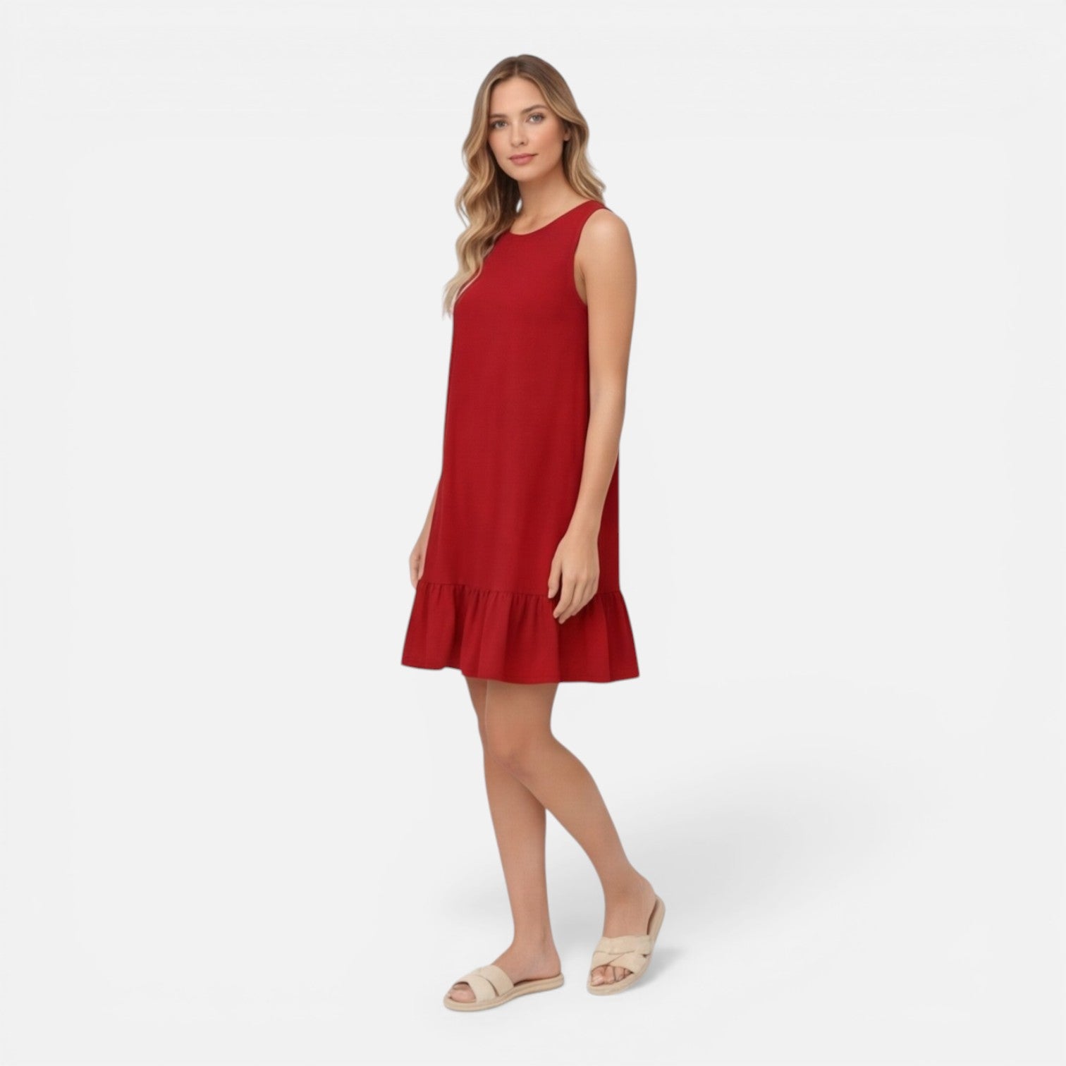 Felorro | Women’s Summer Dress Lightweight Sleeveless A-Line Ruffle Hem