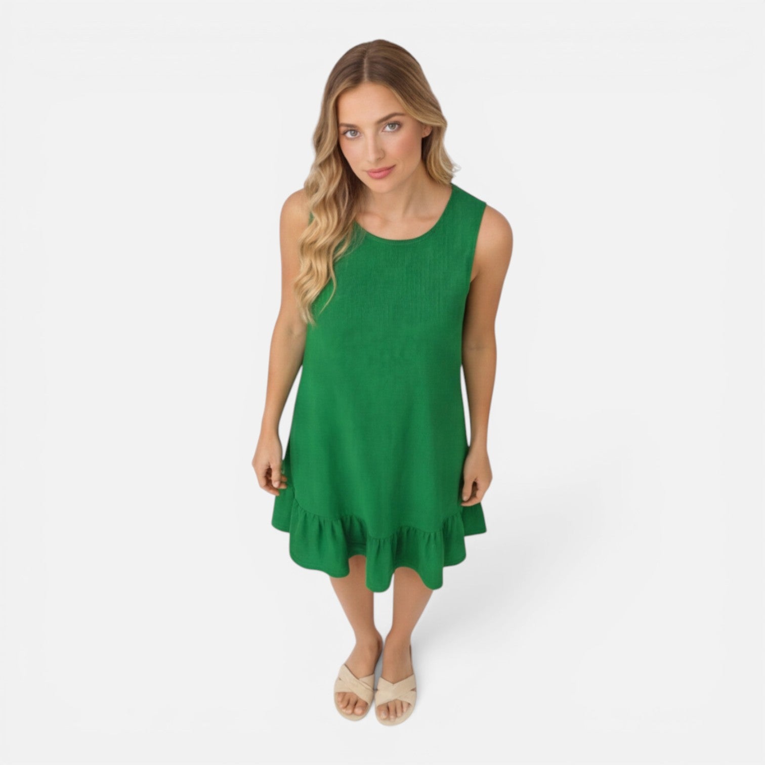 Felorro | Women’s Summer Dress Lightweight Sleeveless A-Line Ruffle Hem