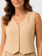 Women's Lightweight Two Piece Outfit with Wide Leg Trousers