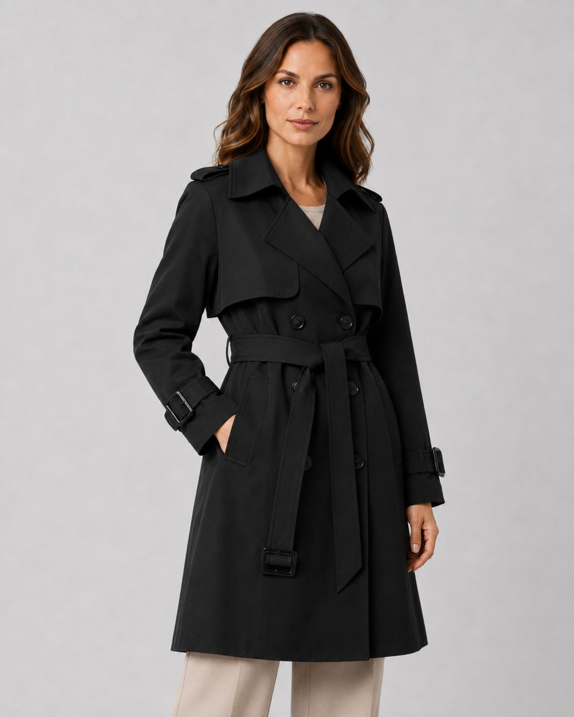 Women’s Long Belted Trench Coat