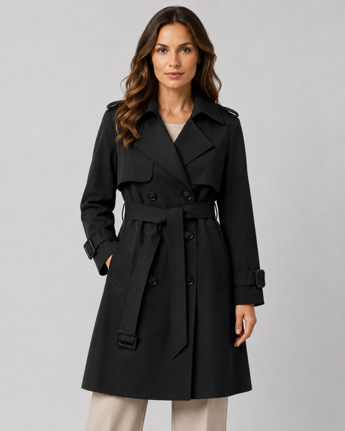 Women’s Long Belted Trench Coat