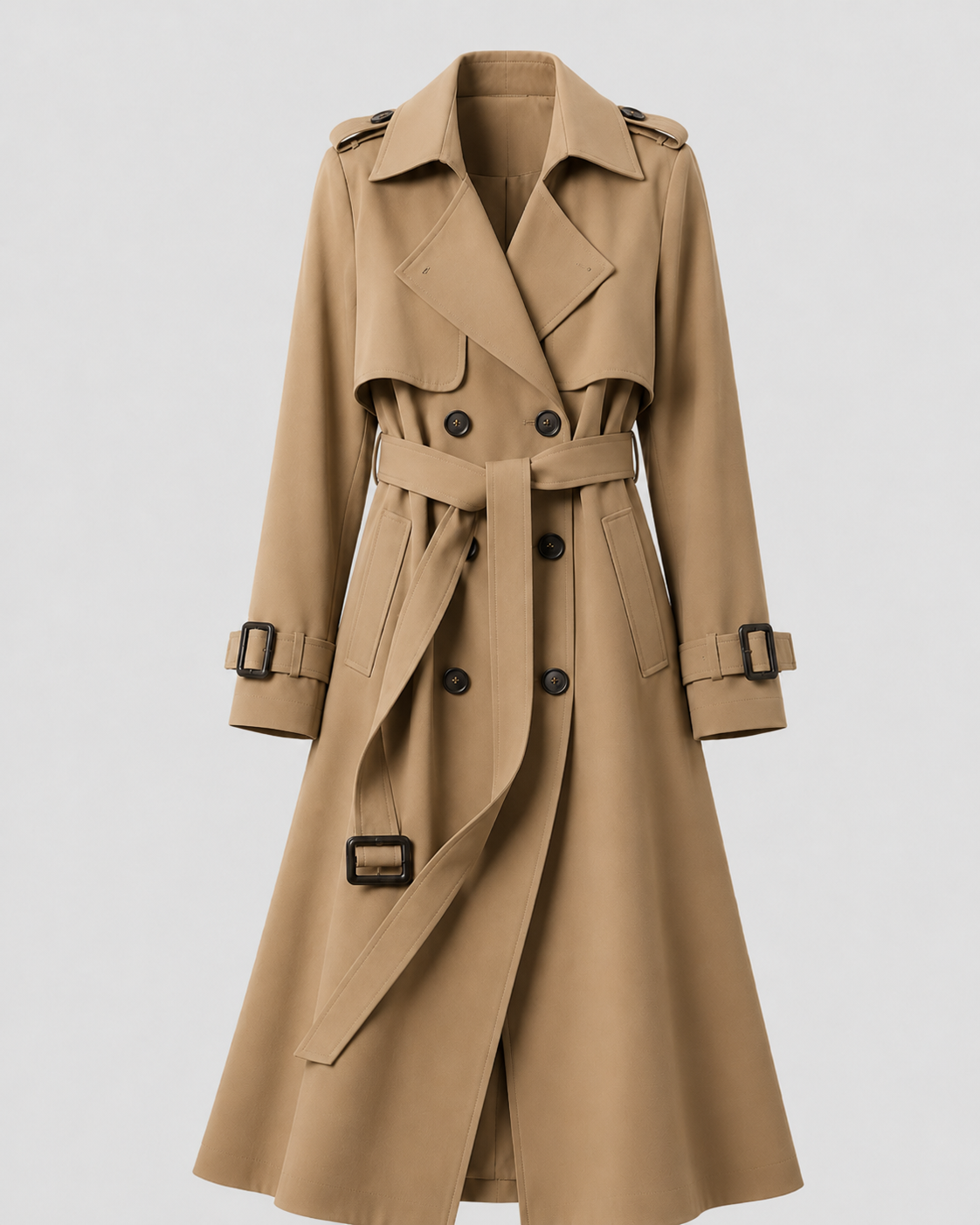 Women’s Long Belted Trench Coat