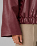 Women’s PU Leather Zip Jacket – Relaxed Cropped Fit