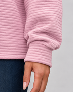 Women’s Ribbed Quarter-Zip Long Sleeve Pullover
