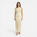 Felorro | Women’s Satin One Shoulder Wedding Guest Dress Midi Slim Fit