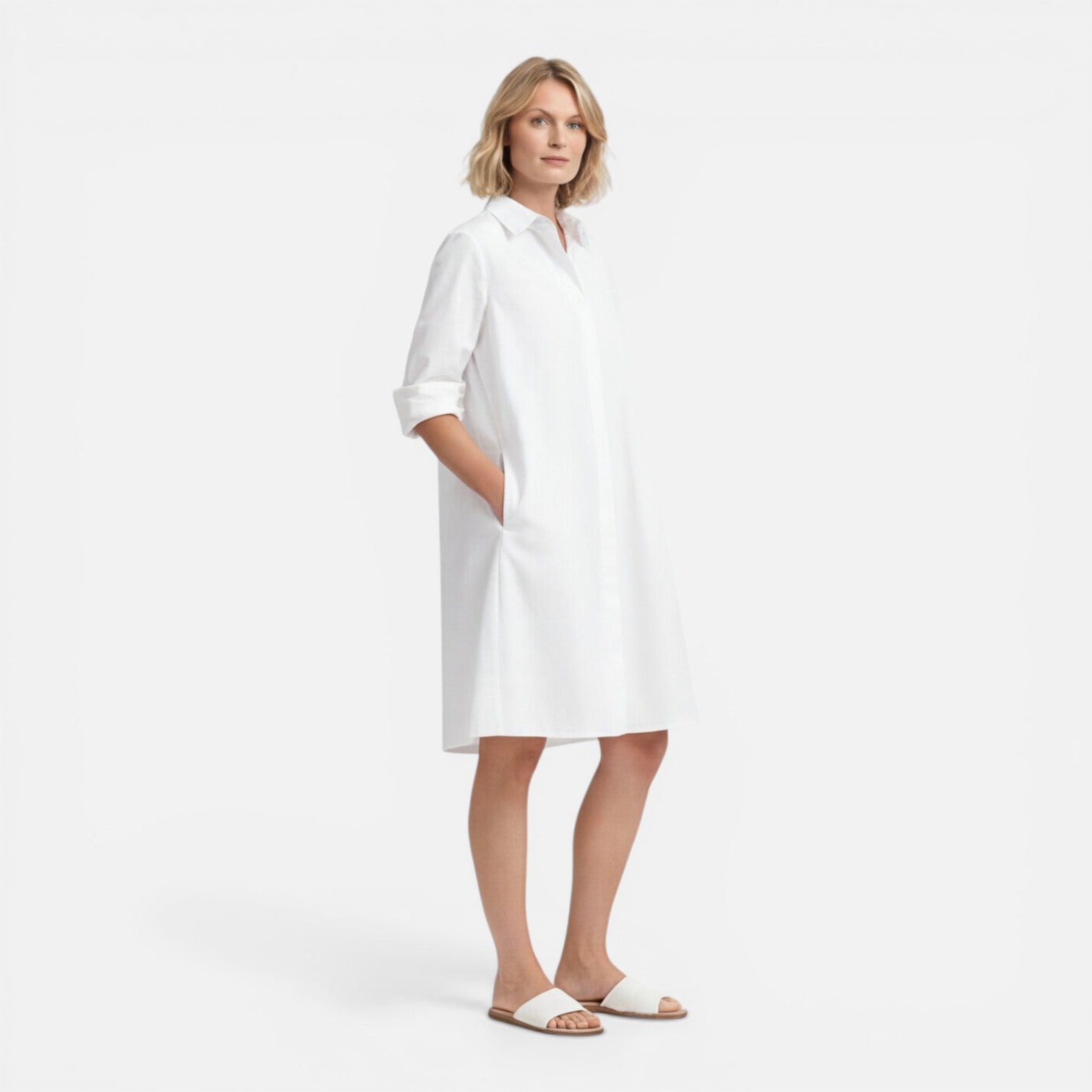 Felorro | Women’s Shirt Dress Lightweight Comfortable Loose Fit Midi