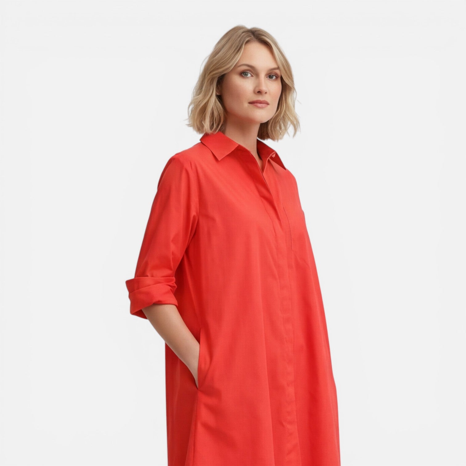 Felorro | Women’s Shirt Dress Lightweight Comfortable Loose Fit Midi