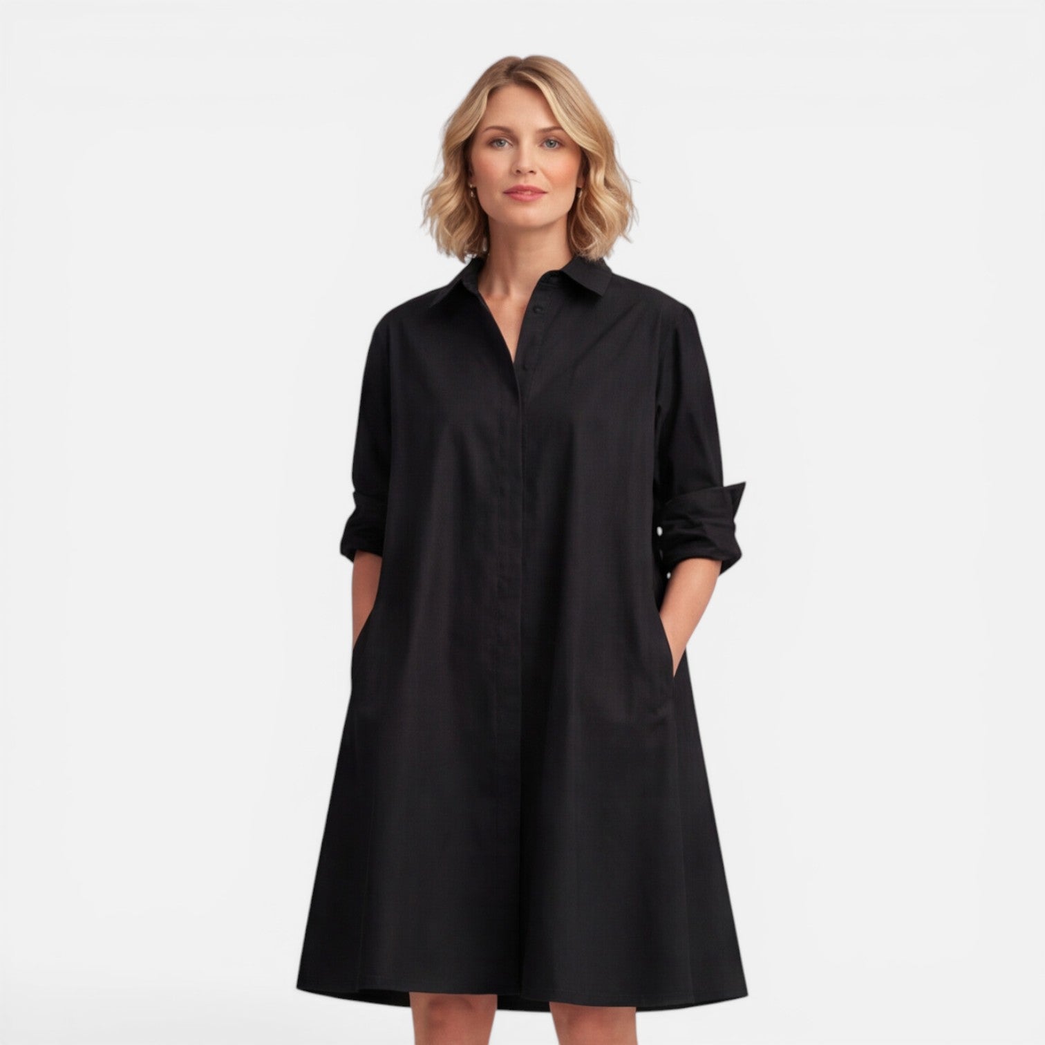 Felorro | Women’s Shirt Dress Lightweight Comfortable Loose Fit Midi