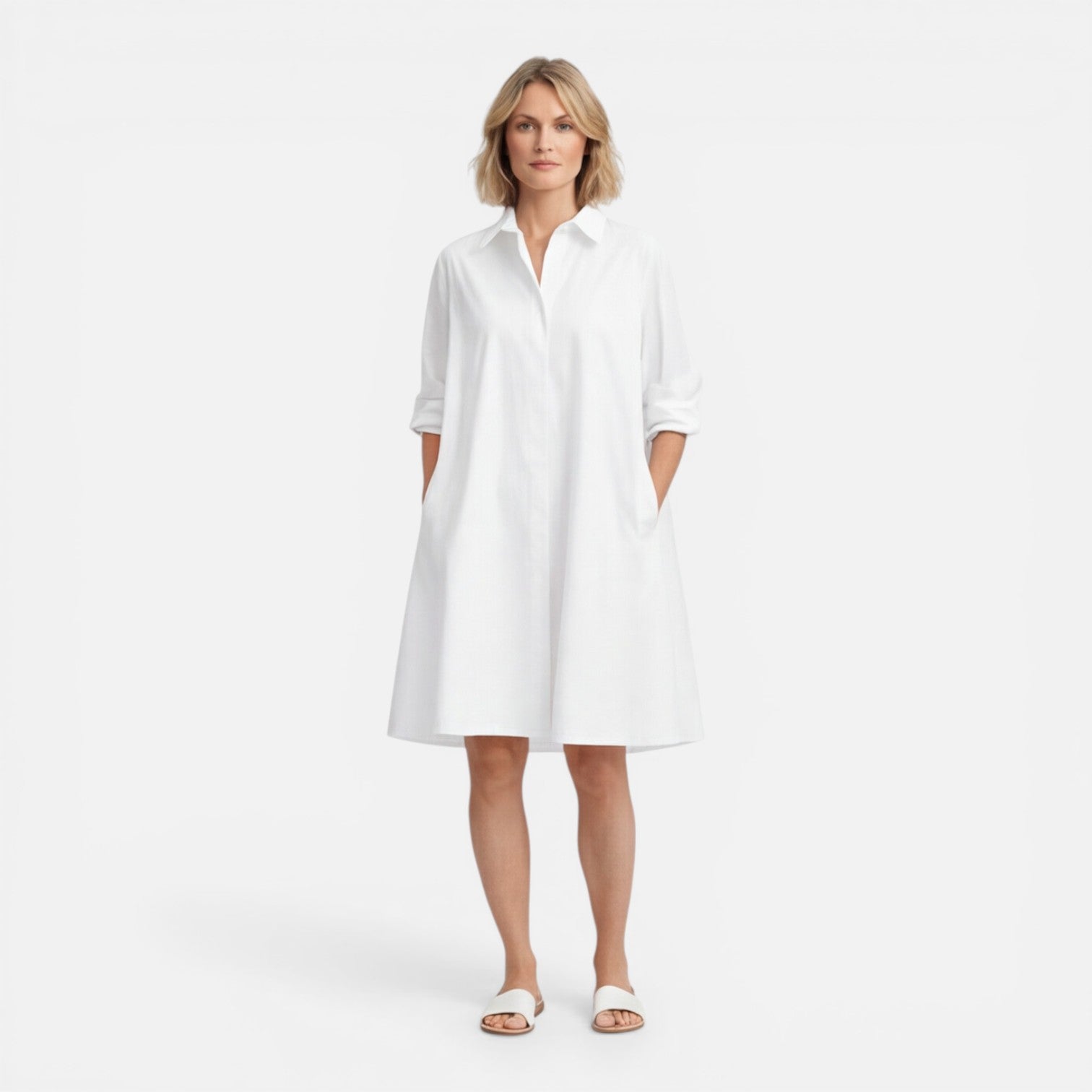 Felorro | Women’s Shirt Dress Lightweight Comfortable Loose Fit Midi