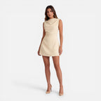 Felorro | Women’s Elegant Sleeveless Mini Dress with Draped Neckline