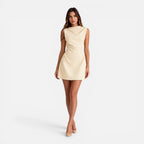 Felorro | Women’s Elegant Sleeveless Mini Dress with Draped Neckline