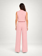 Women's Sleeveless Wide Leg Two Piece Co-Ord Set