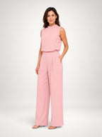 Women's Sleeveless Wide Leg Two Piece Co-Ord Set