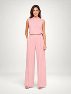 Women's Sleeveless Wide Leg Two Piece Co-Ord Set