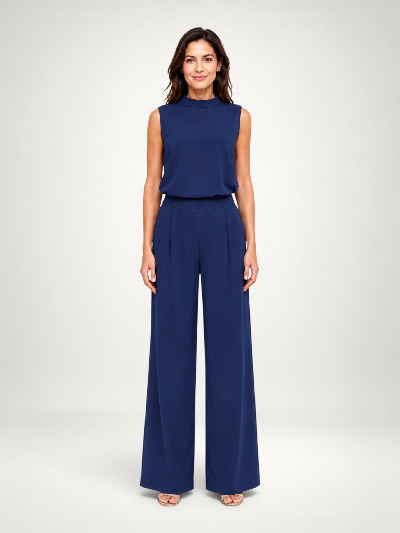Women's Sleeveless Wide Leg Two Piece Co-Ord Set