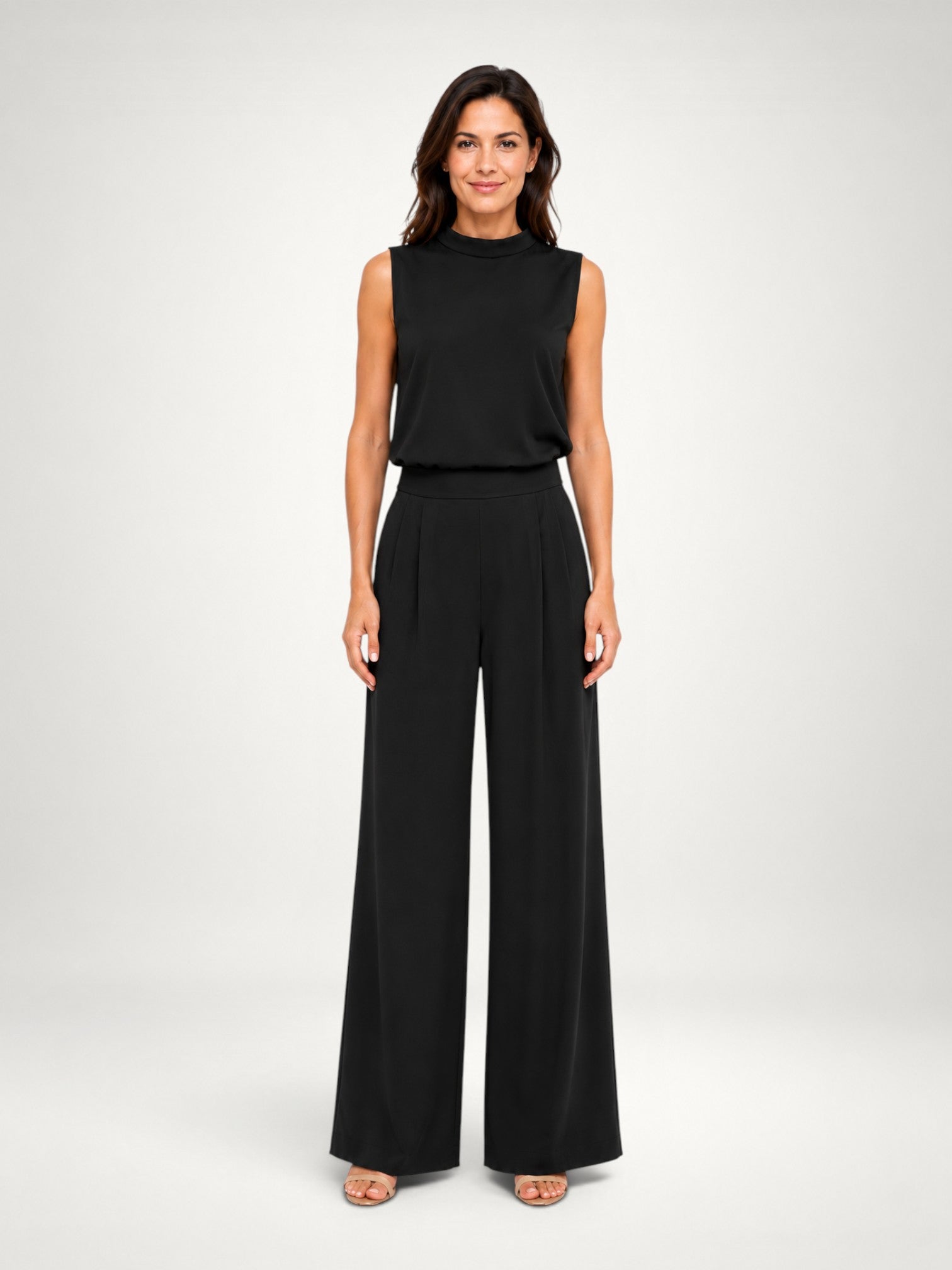 Women's Sleeveless Wide Leg Two Piece Co-Ord Set