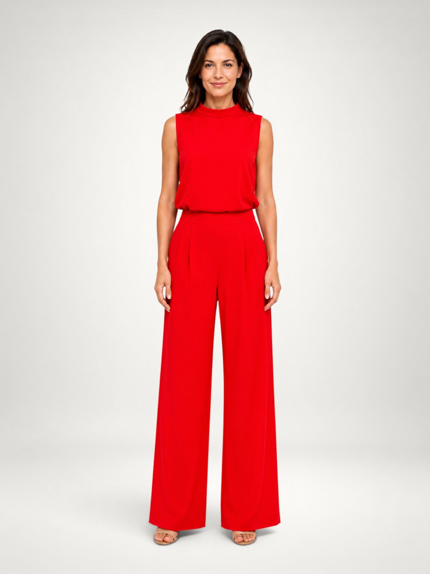Women's Sleeveless Wide Leg Two Piece Co-Ord Set